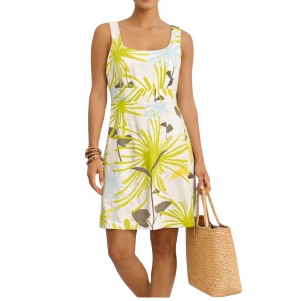 Tori Richard Hawaii floral sundress sleeveless cotton pique scoop neck Size 2